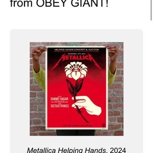 Metallica Poster Shepard Fairey Obey 2024 Signed Limited Edition - Helping Hands